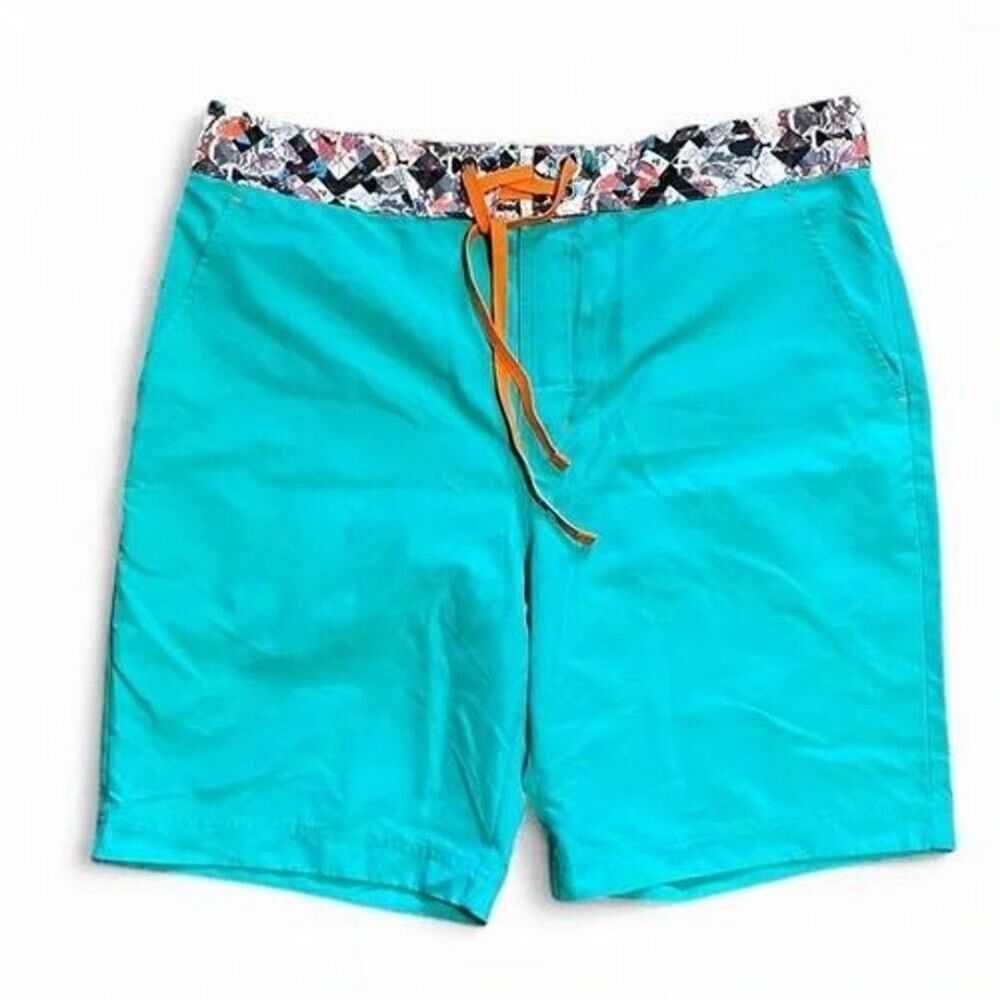 Robert Graham Men's Teal Blue Swim Trunks SIZE 38 NWT